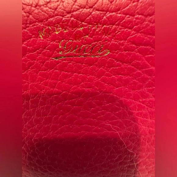 Vintage Gucci Zip Around Leather Wallet - Pink Calfskin - 1990s Pebbled Leather - Picture 2 of 9